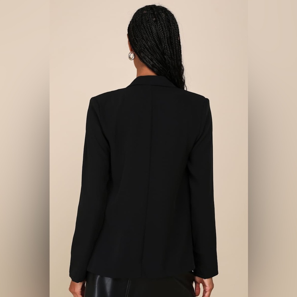 Lulu's Miss Punctuality Black Lightweight Blazer - Picture 4 of 8